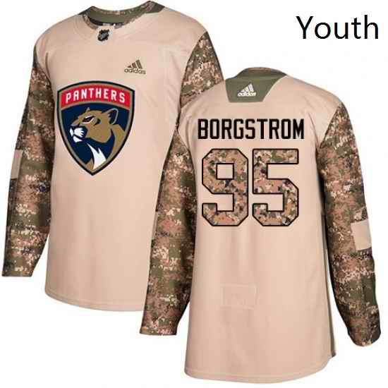 Youth Adidas Florida Panthers 95 Henrik Borgstrom Authentic Camo Veterans Day Practice NHL Jersey